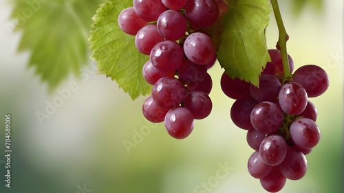 Wallpaper Mural fresh grapes bunch hanging on a branch, close up with copy space Torontodigital.ca