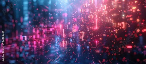 Captivating Pixelated Technological Backdrop of Intricate Data Visualization and Digital