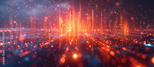 Dazzling Digital Explosion of Luminous Particle Visualization in Futuristic Data Driven Landscape