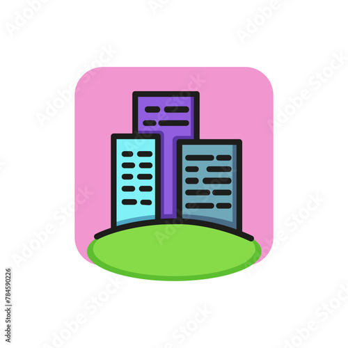 Icon of modern apartment complex. Dwelling, exterior, flat. Architecture concept. Can be used for topics like establishment, outdoors, city