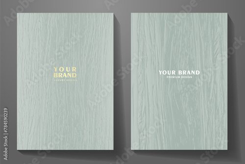Set of light green vector background with tree bark texture  for cover design, invitation, brochure, booklet, flyer, note book, menu. 3d render wood texture.