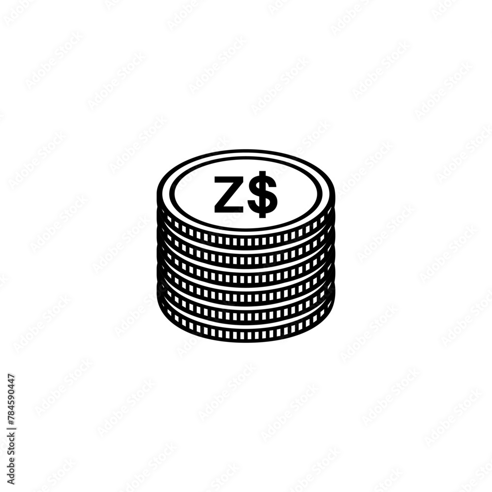 Zimbabwe Currency Symbol, The Zimbabwean Dollar Icon, ZWD Sign. Vector Illustration Zimbabwe Currency Symbol, The Zimbabwean Dollar Icon, ZWD Sign. Vector Illustration