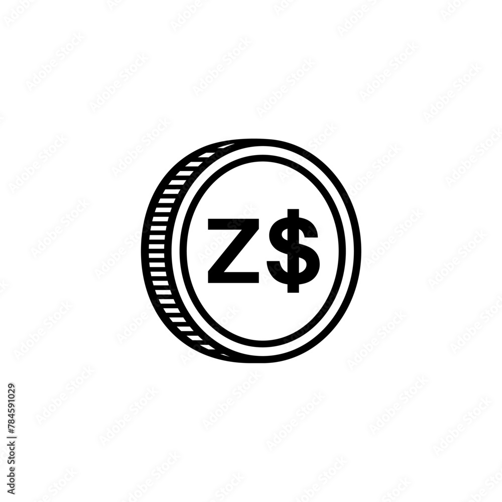 Zimbabwe Currency Symbol, The Zimbabwean Dollar Icon, ZWD Sign. Vector Illustration Zimbabwe Currency Symbol, The Zimbabwean Dollar Icon, ZWD Sign. Vector Illustration