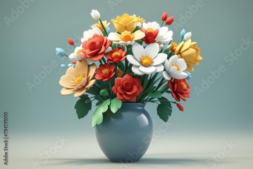 bouquet of flowers 3d render