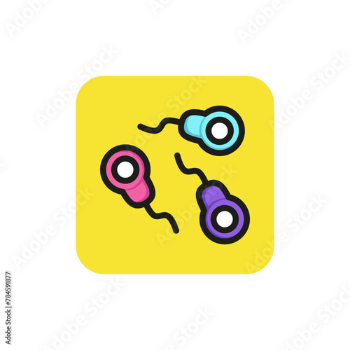 Icon of sperm cells. Spermatozoa, living organism, medicine. Microorganism concept. Can be used for topics like artificial insemination, fertilization, biology