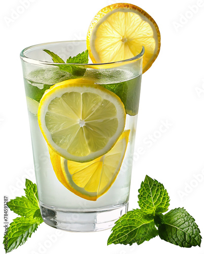 fresh water with lemon and mint