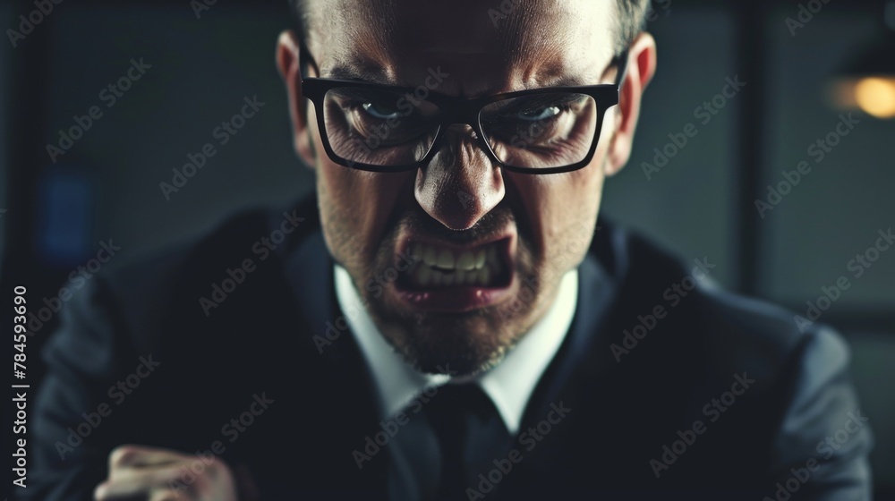 Fototapeta premium Angry boss in office