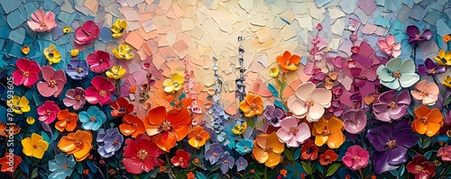 A Vivid Mosaic of Sculpted Flowers photo