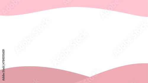 くすみピンク色の曲線ヘッダーフッター　16：9