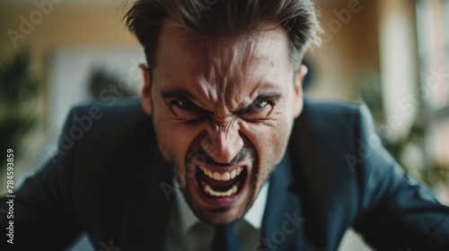 Angry boss in office
