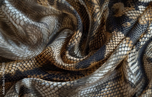 High-fashion design element, snake print cloth undulating gracefully
