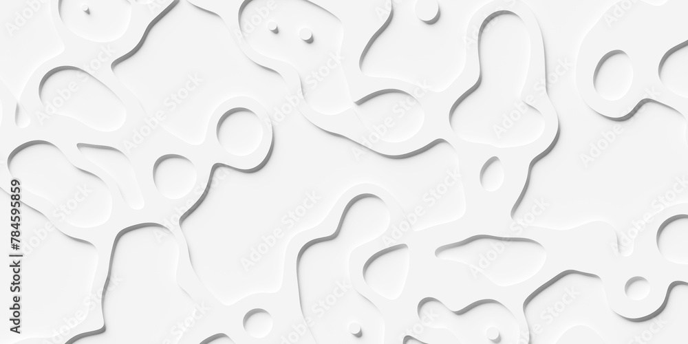 Offset white organic rounded circle shapes geometrical background wallpaper banner pattern Offset white organic rounded circle shapes geometrical background wallpaper banner pattern