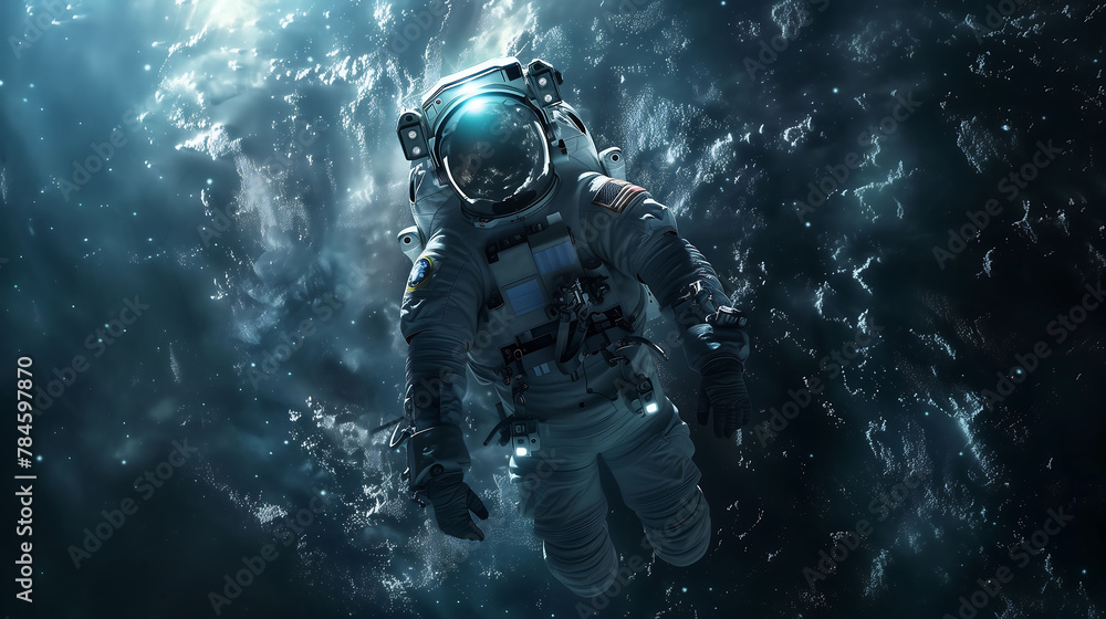 Collection of Astronaut in space looking planet, science fiction wallpaper, deep space., astronaut floating in space, space concept