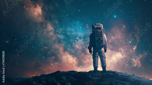 Collection of Astronaut in space looking planet  science fiction wallpaper  deep space.  astronaut floating in space  space concept