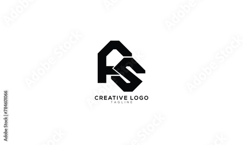 AS FS Abstract initial monogram letter alphabet logo design
