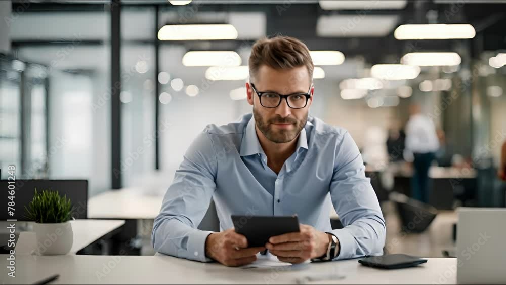 Professional businessman in office. Man is working in modern business company. Working day of an office worker. Concept of business, consulting, and technology. Professional businessman in office. Man is working in modern business company. Working day of an office worker. Concept of business, consulting, and technology.