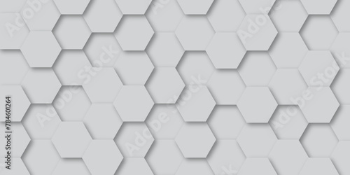 Fototapeta Naklejka Na Ścianę i Meble -  Abstract white background with hexagonal shapes. white paper texture and futuristic business .  Seamless background. Abstract honeycomb background. Surface polygon pattern with digital hexagon.