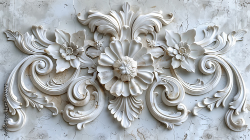 thai art Ornate floral relief.

