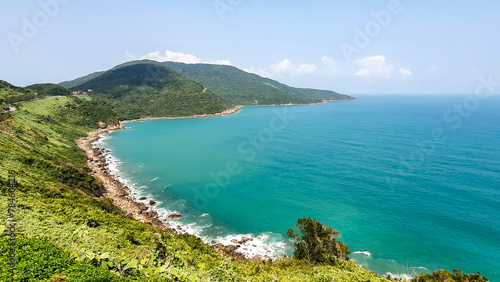 Beautiful Wandscape With Blue Sea And Mountain On Son Tra Peninsula, Vietnam.