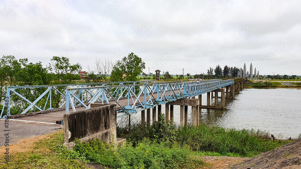 Hien Luong Bridge Relic In Quang Tri Province, Vietnam. Hien Luong Bridge Was The Boundary Dividing Vietnam Into North And South During Vietnam War.