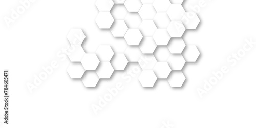 Abstract white background with hexagonal shapes. white paper texture and futuristic business . Seamless background. Abstract honeycomb background. Surface polygon pattern with digital hexagon.