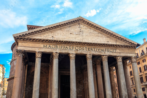 Exterior of Pantheon in Rome, Italy