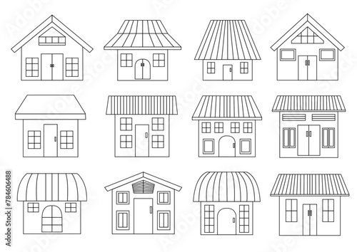 line house design on white background illustration vector 