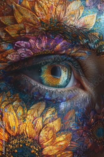 Vibrant Artistry: A Close-Up of a Painted Eye