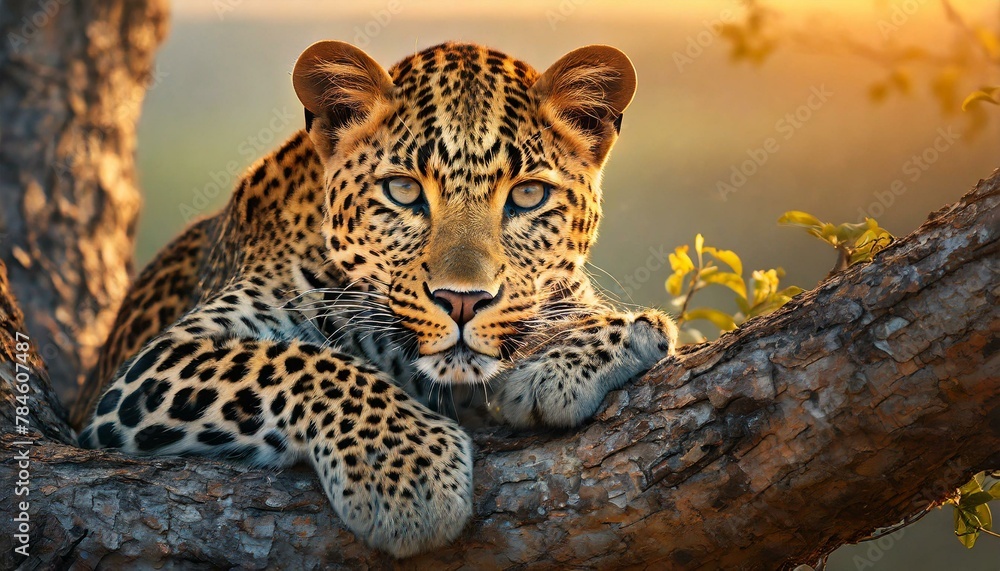 Fototapeta premium leopard in the tree