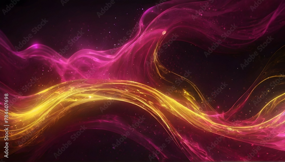 Obraz premium gold energy flow, dark pink, colorful, magical, backround