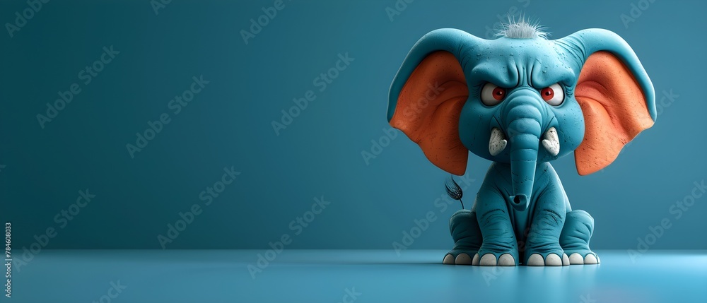 Cartoon elephant angry, with room for text Cartoon elephant angry, with room for text