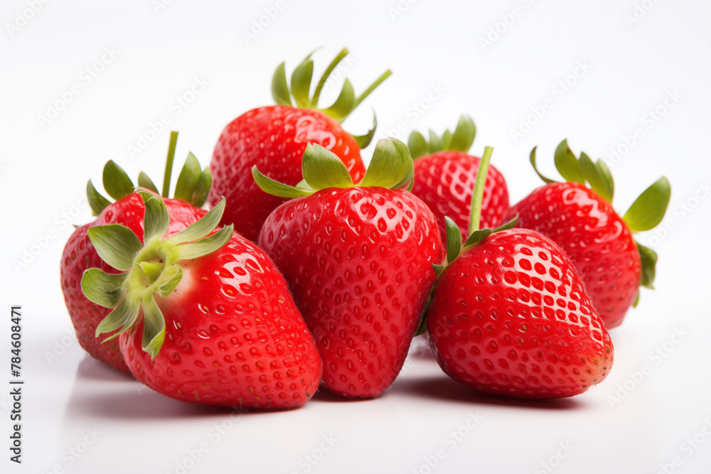 delicious strawberries isolated white background