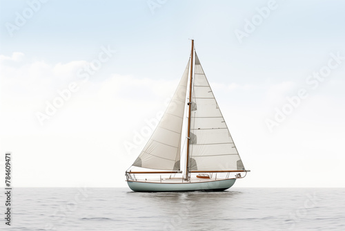 nice sailboat in the sea sailing at outdoor