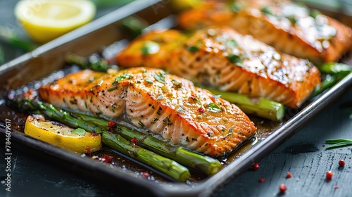 Delicious Baked Salmon with Asparagus and Lemon