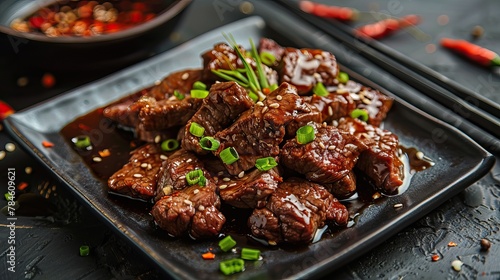 Teriyaki Meat Dish with Sauce and Spices