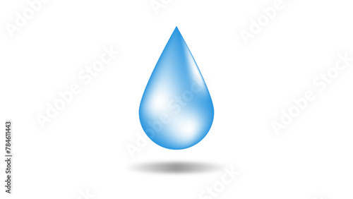 Vector blue water drop. Water drop isolated on white background.