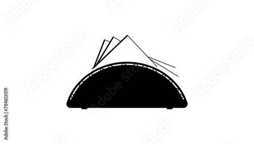 Napkins emblem, black isolated silhouette