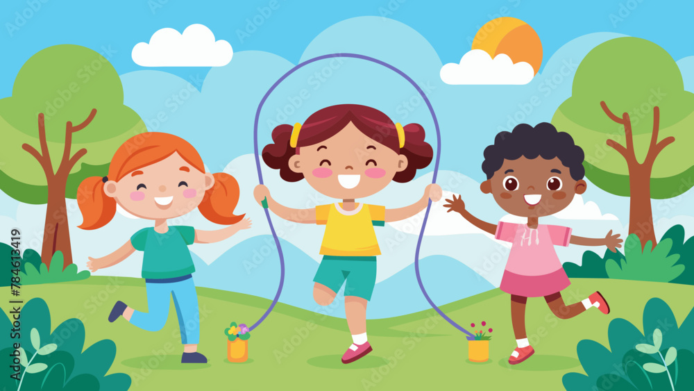 skipping-the-rope-banner--three-girls-playing-jump