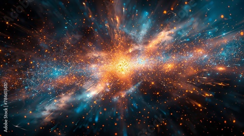 Star Cluster Shining in Night Sky