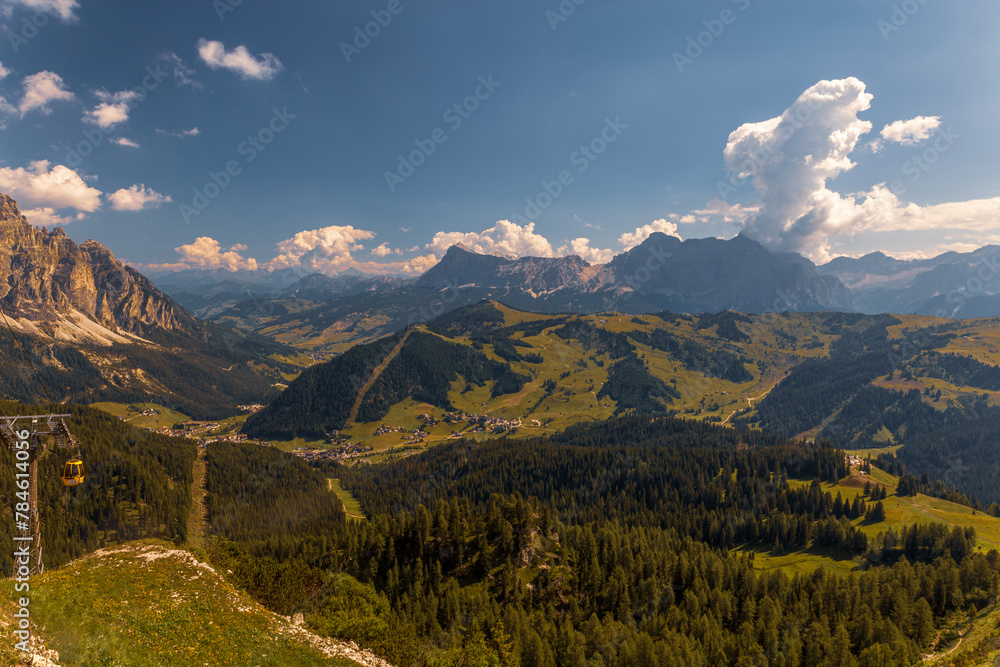 Dolomiti Alps in Alta Badia landscape view
