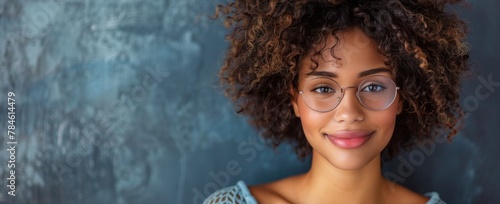 Woman Wearing Glasses and Smiling