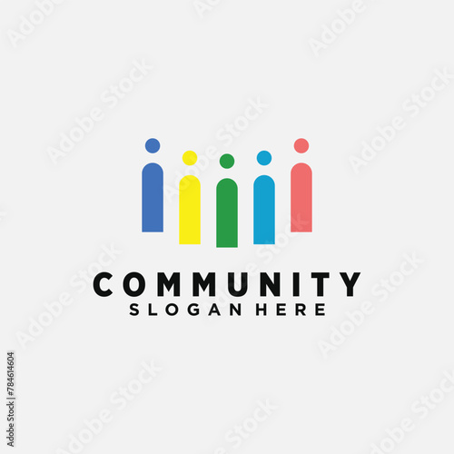 Vector community and team work logo abstract premium vector