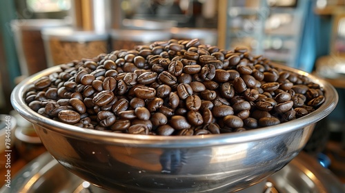 Bowl of Coffee Beans on Table