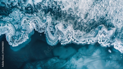 Aerial view of a body of blue ocean waves