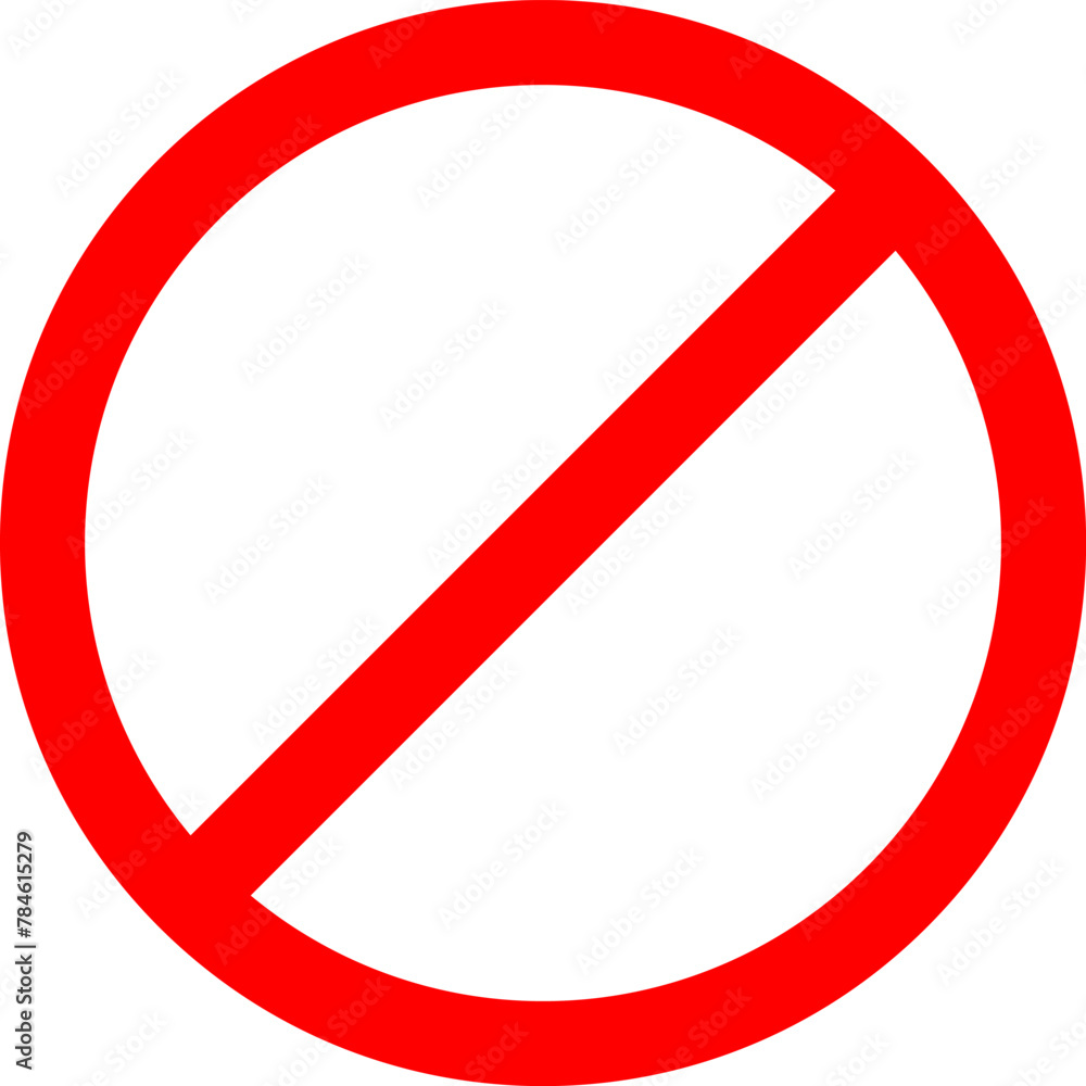 Sign forbidden. Icon symbol ban. Red circle sign stop entry ang slash line isolated on transparent background. Mark prohibited.
Sign forbidden. Icon symbol ban. Red circle sign stop entry ang slash line isolated on transparent background. Mark prohibited.