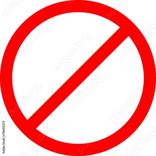 Sign forbidden. Icon symbol ban. Red circle sign stop entry ang slash line isolated on transparent background. Mark prohibited.
