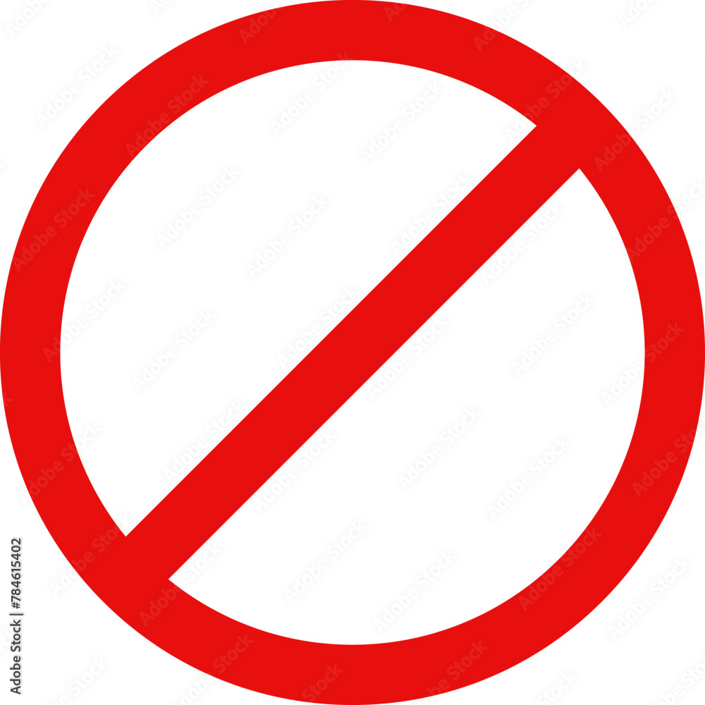 Sign forbidden. Icon symbol ban. Red circle sign stop entry ang slash line isolated on transparent background. Mark prohibited.
 - obrazy, fototapety, plakaty 