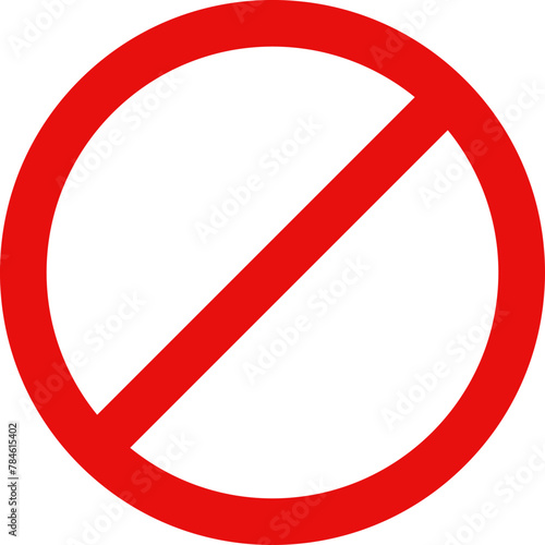Sign forbidden. Icon symbol ban. Red circle sign stop entry ang slash line isolated on transparent background. Mark prohibited.
