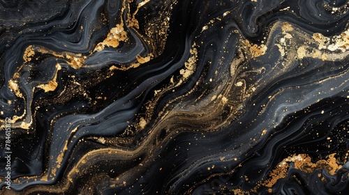 Black and gold marble background
