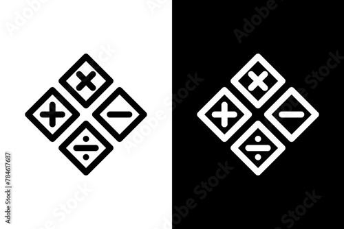simple symbol mathematic white black outline icon